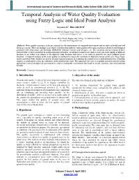 Temporal Analysis of Water Quality Evaluation Using Fuzzy Logic and Ideal Point Analysis