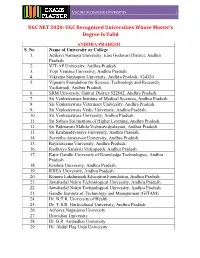 Ugc Net Recognized Universities