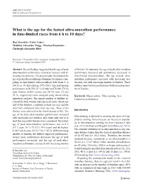 What Is the Age for the Fastest Ultra-Marathon Performance in Time-Limited Races from 6 H to 10 Days?