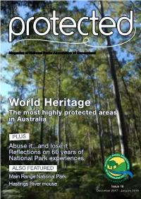 World Heritage the Most Highly Protected Areas in Australia