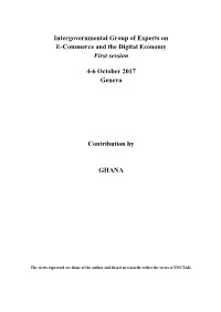 Contribution by Ghana to the Intergovernmental Group of Experts