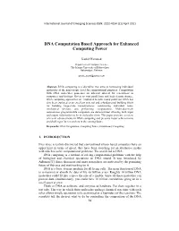 DNA Computation Based Approach for Enhanced Computing Power