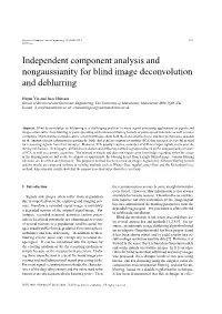 Independent Component Analysis and Nongaussianity for Blind Image Deconvolution and Deblurring