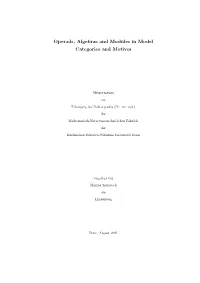 Operads, Algebras and Modules in Model Categories and Motives