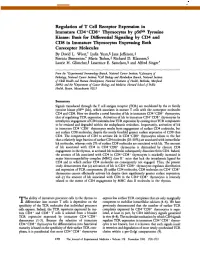 Regulation of T Cell Receptor Expression in Imrnature CD4+CD8