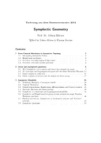 Symplectic Geometry