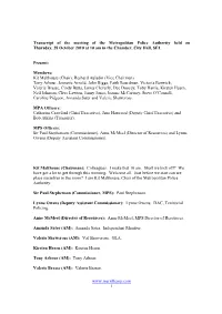 Transcript of the MPA Full Authority Meeting on 28 October 2010