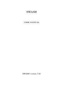 USER MANUAL SWASH Version 7.01