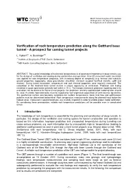 Verification of Rock Temperature Prediction Along the Gotthard Base Tunnel - a Prospect for Coming Tunnel Projects