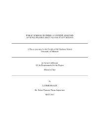 A CONTENT ANALYSIS of NEWS FRAMING SINCE NO CHILD LEFT BEHIND a Thesis Presented to the Faculty of Th