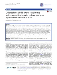 Chloroquine and Beyond: Exploring Anti-Rheumatic Drugs to Reduce Immune Hyperactivation in HIV/AIDS