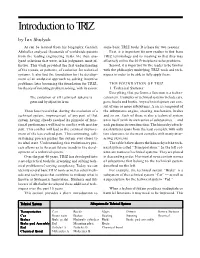 Introduction to TRIZ by Lev Shulyak As Can Be Learned from His Biography, Genrich Some Basic TRIZ Tools