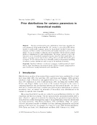 Prior Distributions for Variance Parameters in Hierarchical Models