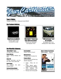 Tom's Tidbits Our Feature Articles