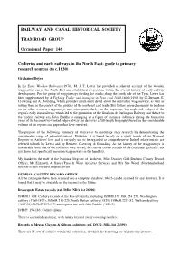 Collieries and Early Railways in the North East: Guide to Primary Research Sources (To C.1830)