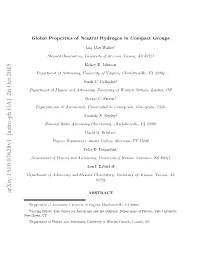Global Properties of Neutral Hydrogen in Compact Groups