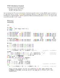 NTSC Specifications