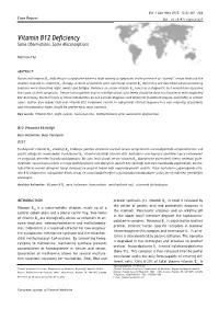 Vitamin B12 Deficiency Some Observations, Some Misconceptions