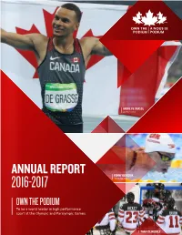 2016-2017 Own the Podium Annual Report