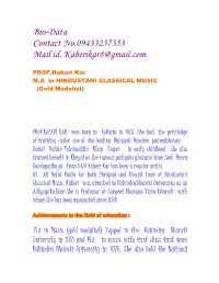 Bio-Data Contact No.09433237353 Mail Id. Kaberikar8@Gmail.Com
