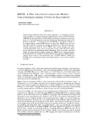 Bros:Apre-Trained Language Model for Understanding Textsin Document