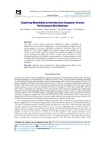 Exploring Bimodality in Introductory Computer Science Performance Distributions