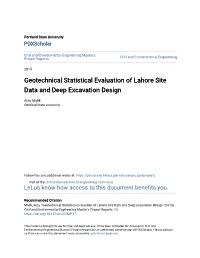 Geotechnical Statistical Evaluation of Lahore Site Data and Deep Excavation Design