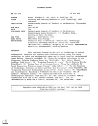 Heid, M. Kathleen, Ed. Teaching and Learning Mathematics