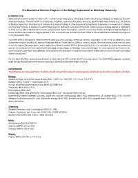 Pre-Biomedical Scientist Program in the Biology Department at Winthrop University