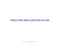 Structure and Function of Ear