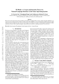Arxiv:1802.08979V2 [Cs.CL] 2 Mar 2018 Parsing Benchmarks (Dahl Et Al., 1994; Popescu Et Al., 2003)