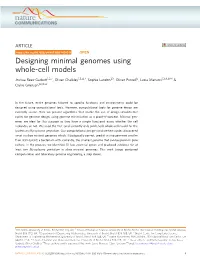 Designing Minimal Genomes Using Whole-Cell Models