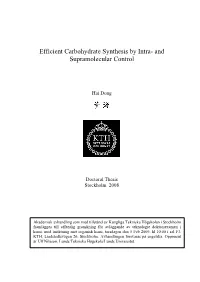Efficient Carbohydrate Synthesis by Controlled Inversion Strategies