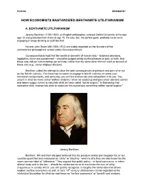 How Economists Bastardized Benthamite Utilitarianism