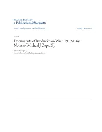 Notes of Michael J. Zeps, SJ