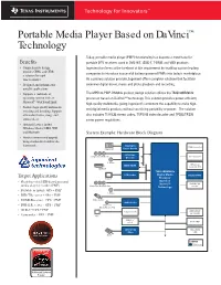 Portable Media Player Based on Davinci Technology
