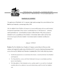 POSITION STATEMENT the Application of Seastreak, LLC To