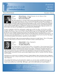 Prominent Speaker Programs