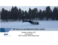 SRP Reservoir and Watershed Status Update