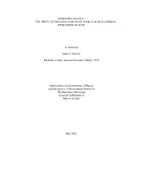 Summary Justice: the Price of Treason for Eight World War Ii German Prisoners of War