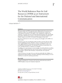 The World Reference Base for Soil Resources (WRB) As an Instrument for the National and International Communication 11