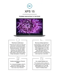 XPS 15 Spec Sheet