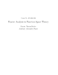 Fourier Analysis in Function Space Theory