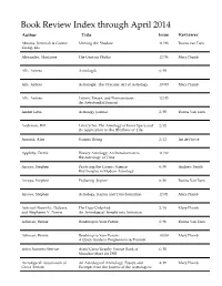 Book Review Index to 4 14