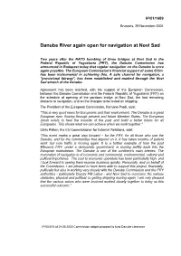 Danube River Again Open for Navigation at Novi