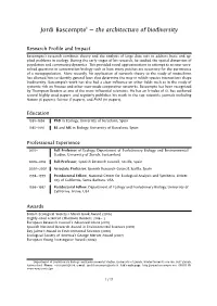 Jordi Bascompte 1 — the Architecture of Biodiversity