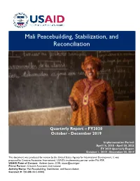 Mali PSR Quarterly Report Q1 FY2020
