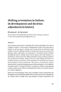 Shifting Orientation in Sufism: Its Development and Doctrine Adjustment in History