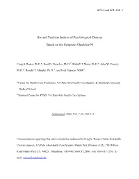 Six and Ten Item Indices of Psychological Distress Based On