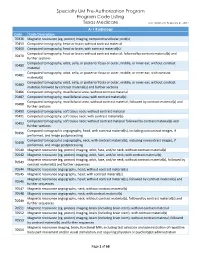 Specialty UM Pre-Authorization Program Code Listing